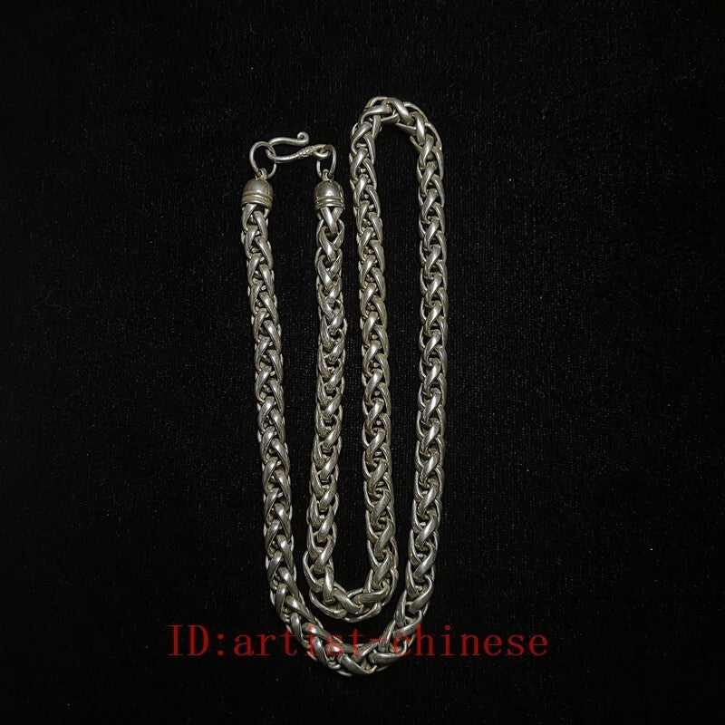 Chinese Tibet Silver Handmade Necklace superb Collection Gift Length 61 CM
