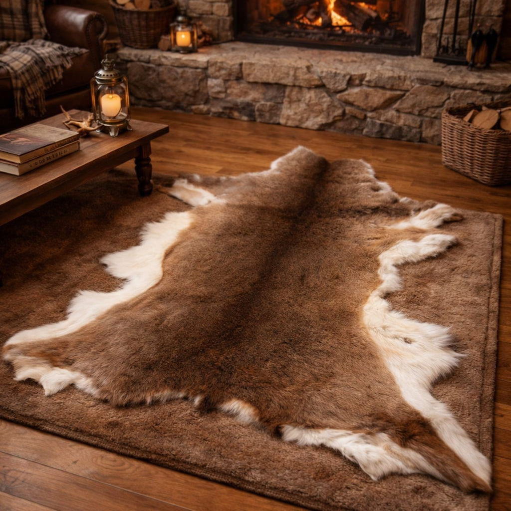Hair On Deerskin Hide Rug - Tanned Deer Hide with Hair - Grade A