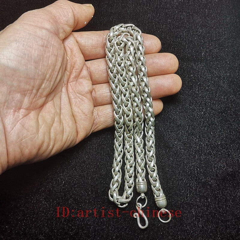 Chinese Tibet Silver Handmade Necklace superb Collection Gift Length 61 CM