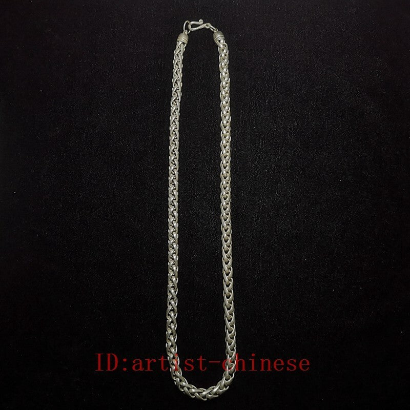 Chinese Tibet Silver Handmade Necklace superb Collection Gift Length 61 CM
