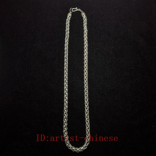 Chinese Tibet Silver Handmade Necklace superb Collection Gift Length 61 CM